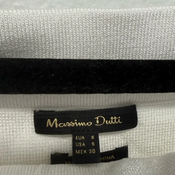 Massimo Dutti White Knit Mini Dress Size Small - Picture 3 of 5